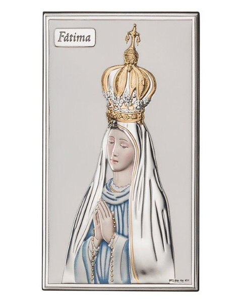 Obrazek z wizerunkiem Matki Bożej Fatimskiej, prostokątny